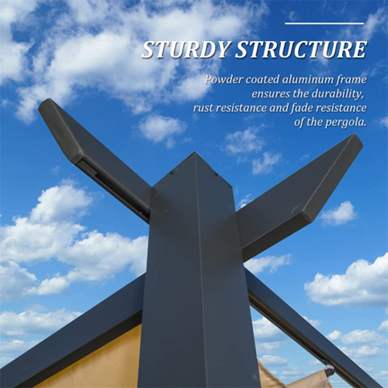 Courtyard Pergola – Sleek & Functional, 100.8" H x 157.2" W x 110.4" D, Dark Gray
