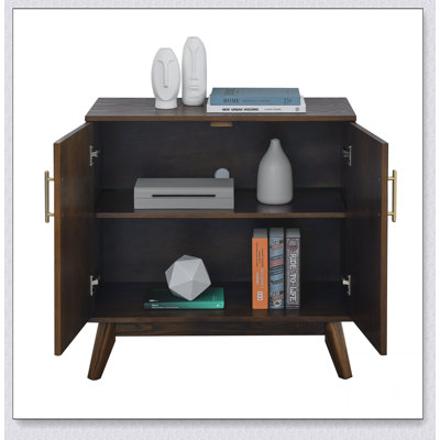Buffet Mid-Century moderne cannelé avec pieds en bois