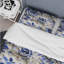 Ensemble de housse de couette à volutes de style baroque bleu cobalt-801647436