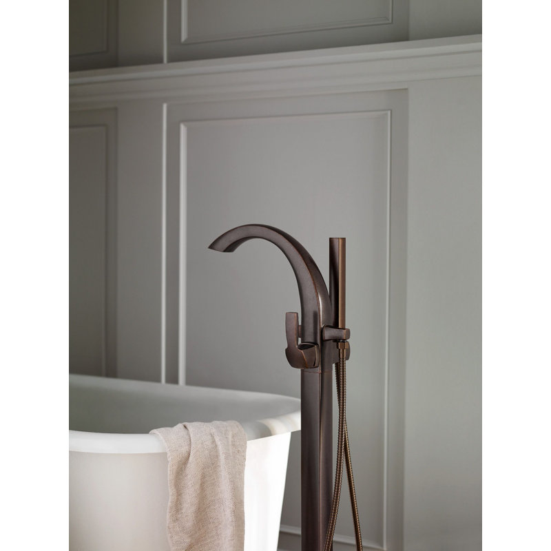 Voss Single Handle Floor Mounted Tub Filler, Oil Rubbed Bronze
