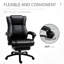 Chaise de bureau - haut dossier, cuir synthétique, hauteur réglable et repose-pieds, dossier à thème noir avec hauteur en cuir, capacité rétractable de 265 lb, ergonomique