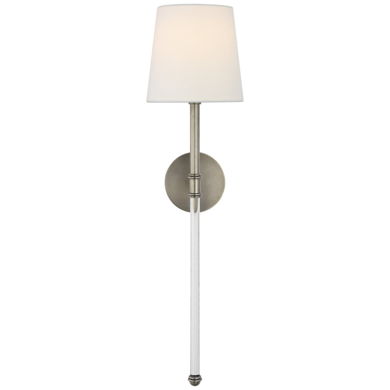 Suzanne Kasler Camille Large Tail Sconce, Antique Nickel, Fabric
