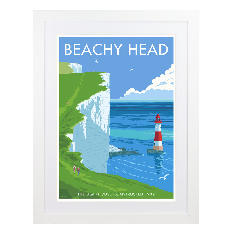 Beachy Head by Stephen Millership - Print, White, 43.5cm H x 33.5cm W x 2.2cm D