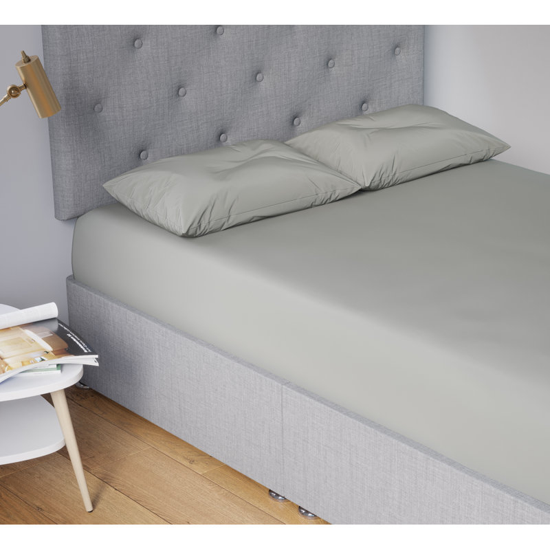 Polycotton Housewife Pillowcase Pair Soft Touch, Light Grey
