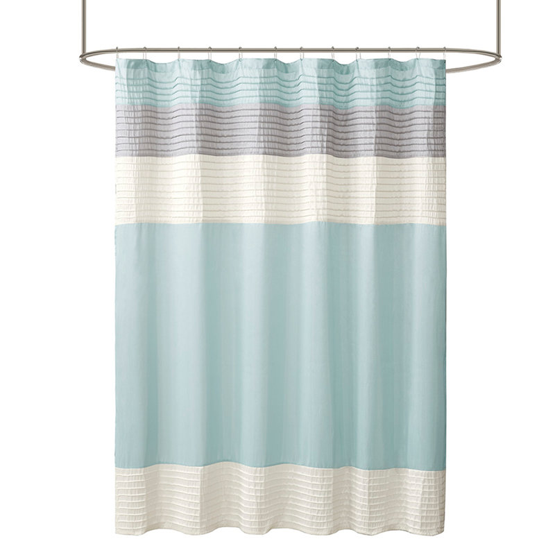 Rideau de douche en soie synthétique, Turquoise