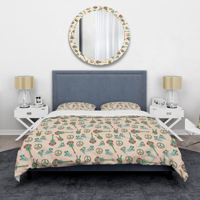 Ensemble de housse de couette en microfibre punia vert / bleu / beige