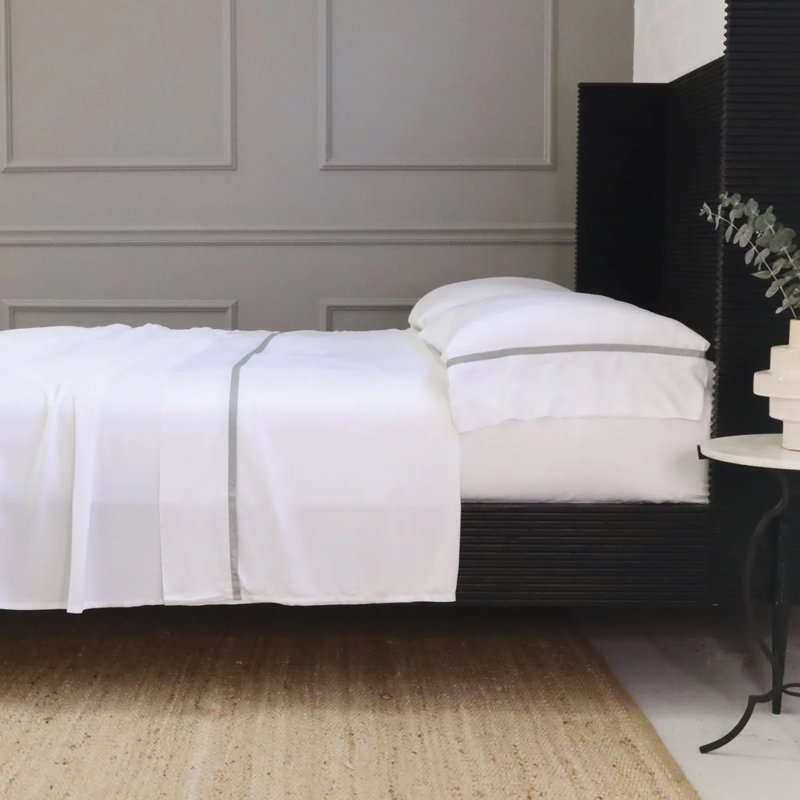 Langston Sheet Set, White/Ocean, King
