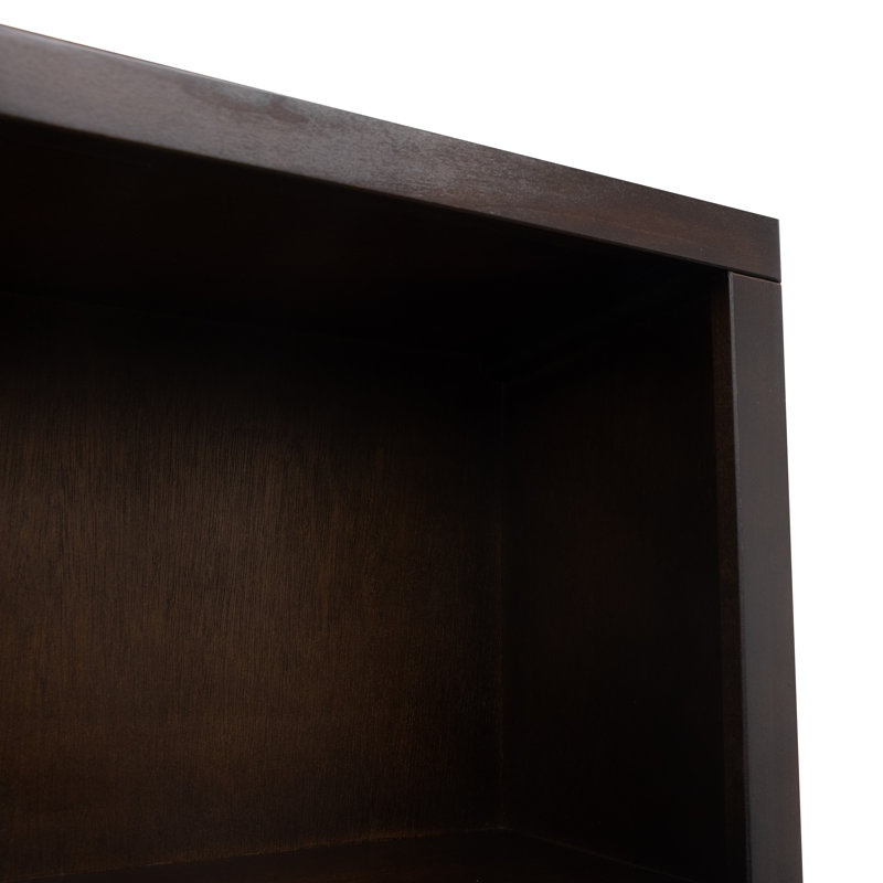 Bibliothèque en bois massif Poulari, Brun