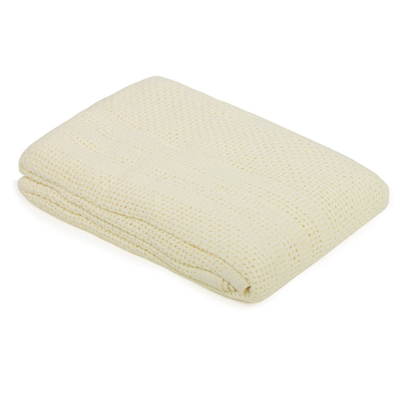 Bryan Cotton Baby Blanket, Cream, 130cm W x 180cm L