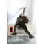 Grand décor de faune en aluminium accroupi Prowling Panther 59 po x 16 po x H 21 po