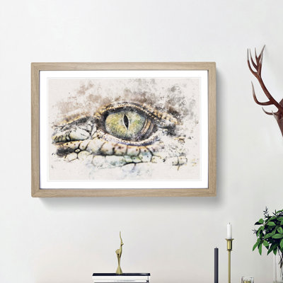 Crocodile Eye - Single Picture Frame Painting on MDF