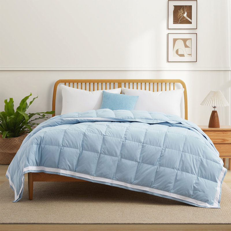Édredon en duvet léger et rafraîchissant, Grand lit, Bleu