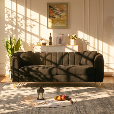 Canapé 3 places en chenille profond l 85 po x P 33,5 po x H 30 po Aurelia