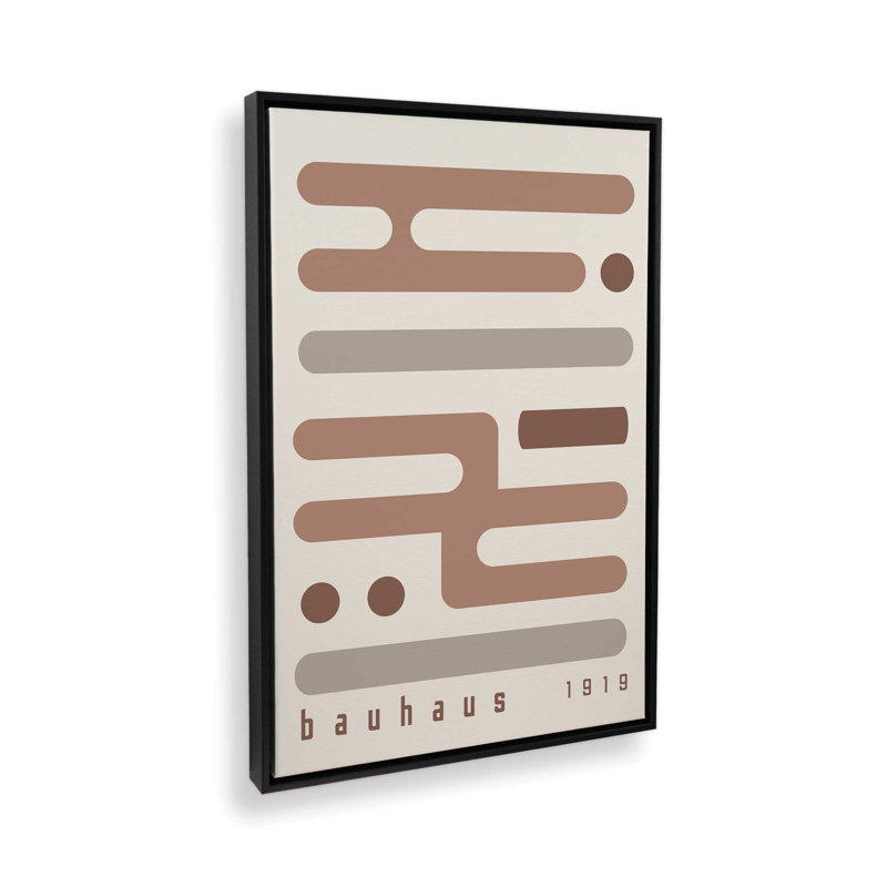 «Brown Bauhaus Minimalist Circuitry I», reproduction sur toile, H 18,75 po x l 12,75 po, Noir satiné