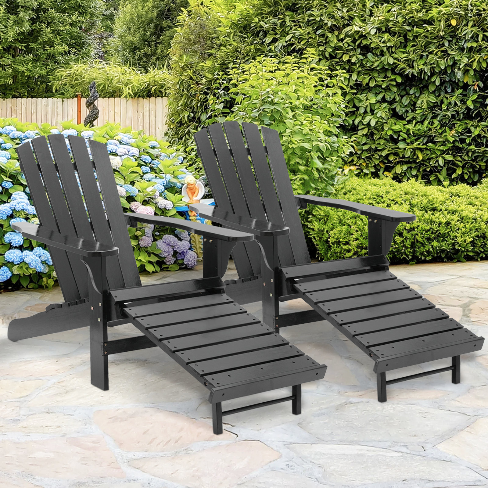 resin adirondack chairs with footrest