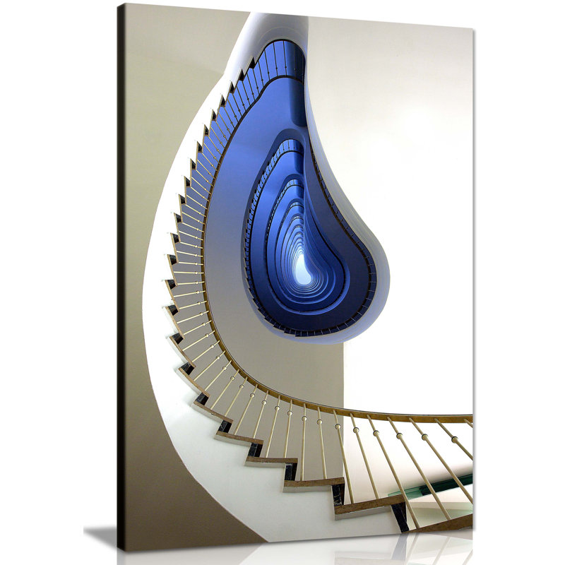 Blue Infinite Staircase Artistic - Wrapped Canvas Print, 31cm H x 20cm W
