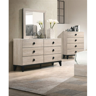 Meuble de chambre à coucher de style moderne avec commode 1 pièce et tiroirs 6X tiroirs