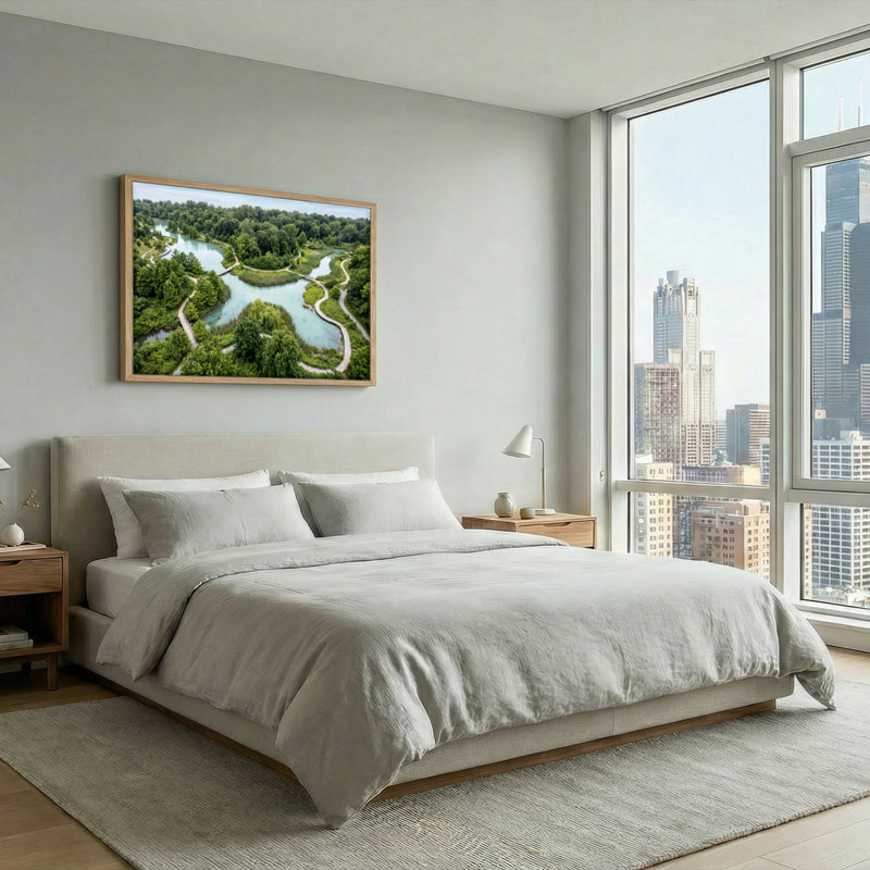 Ensemble de 1 tableau sur toile représentant un paysage naturel, 32"H x 48"W, Naturel