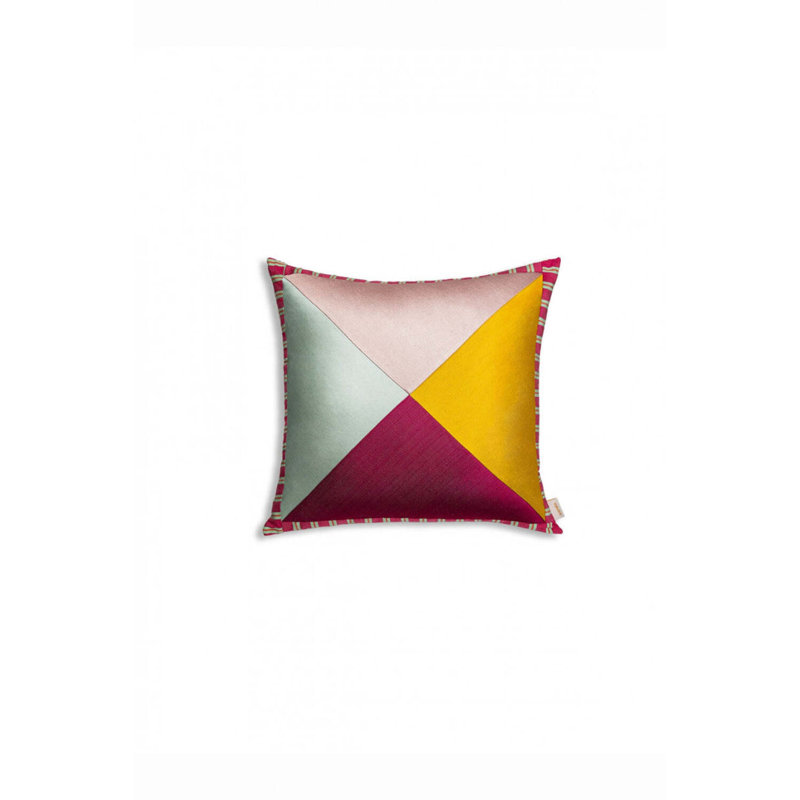 Triangle Pink Patchwork Pillow
