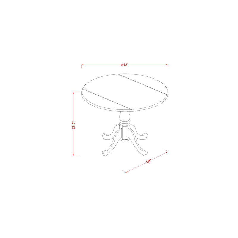 3 Piece Dining Set Contains a Round Dining Table with Dropleaf and 2 Faux Leather Kitchen Room Chairs, Saddle Brown