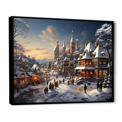 Winter Village Carnival VI - Architecture Wall Art Living Room