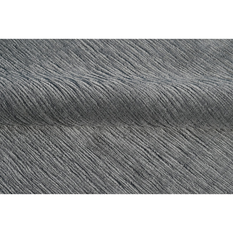 Hand Knotted Area Rug in Charcoal And Grey, Rectangle 10' x 14'