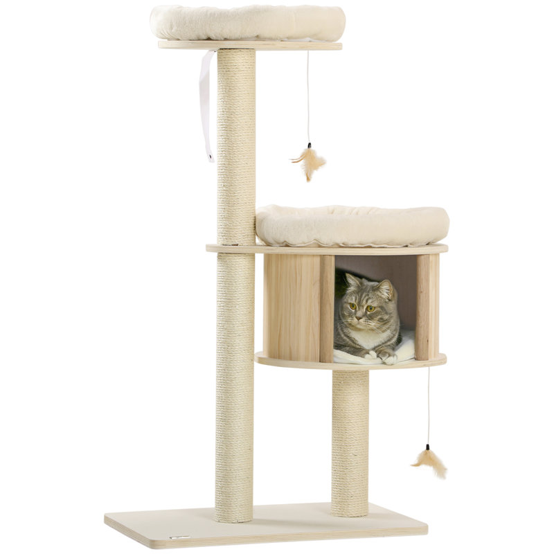 Arbre à chat à 3 niveaux avec poteaux à griffer en sisal