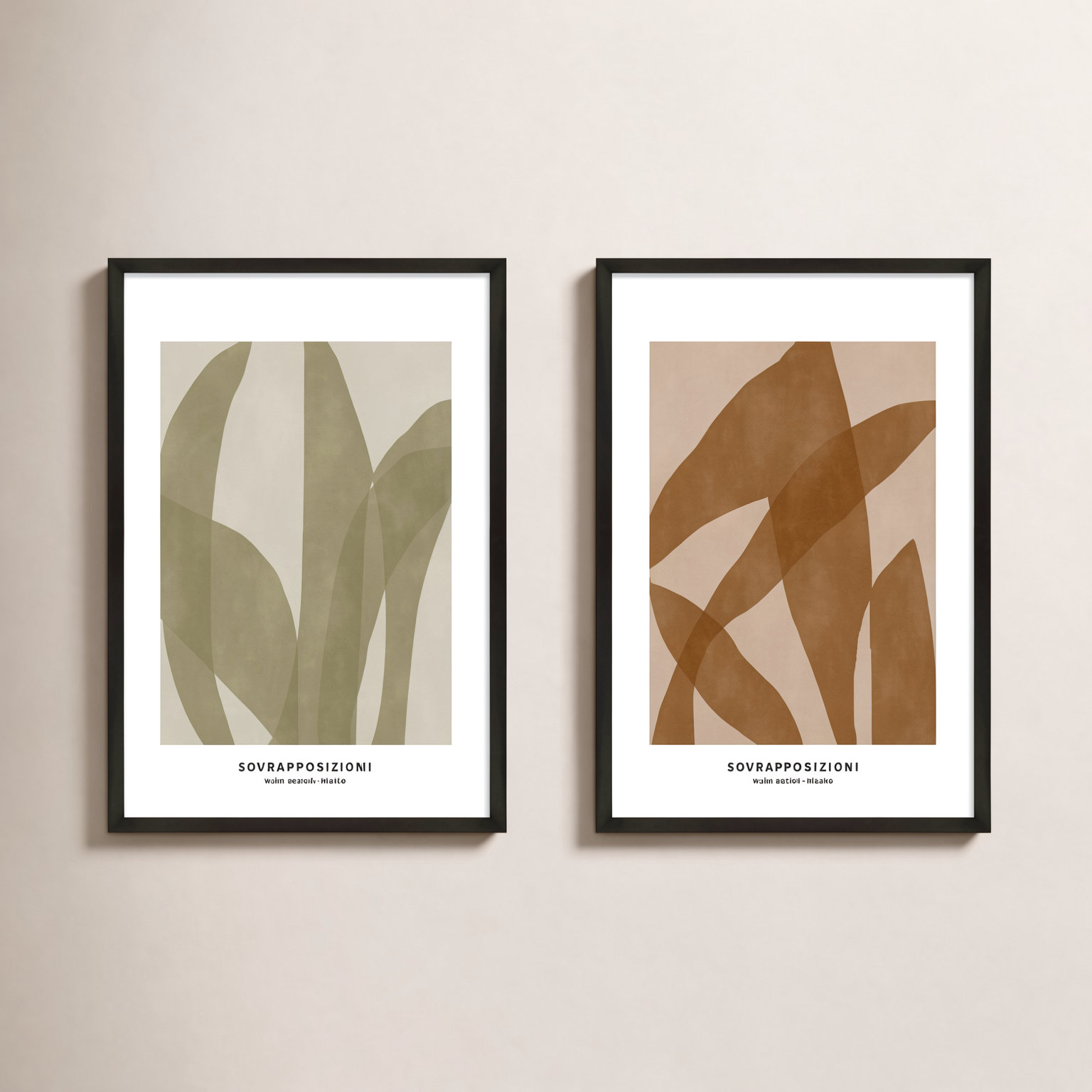 Zabini "Marine Flora 3 and 4" 2-Piece Print Set, 30" H x 21" W x 1.25" D, Black