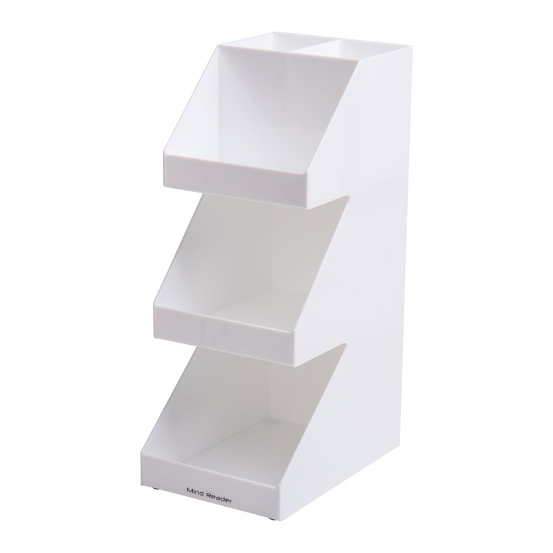 White Acrylic 3-Tier Coffee and Tea Condiment Organizer