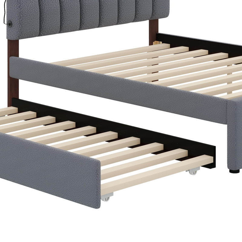 Dotta Upholstered Platform Bed, Full/Double, Gray