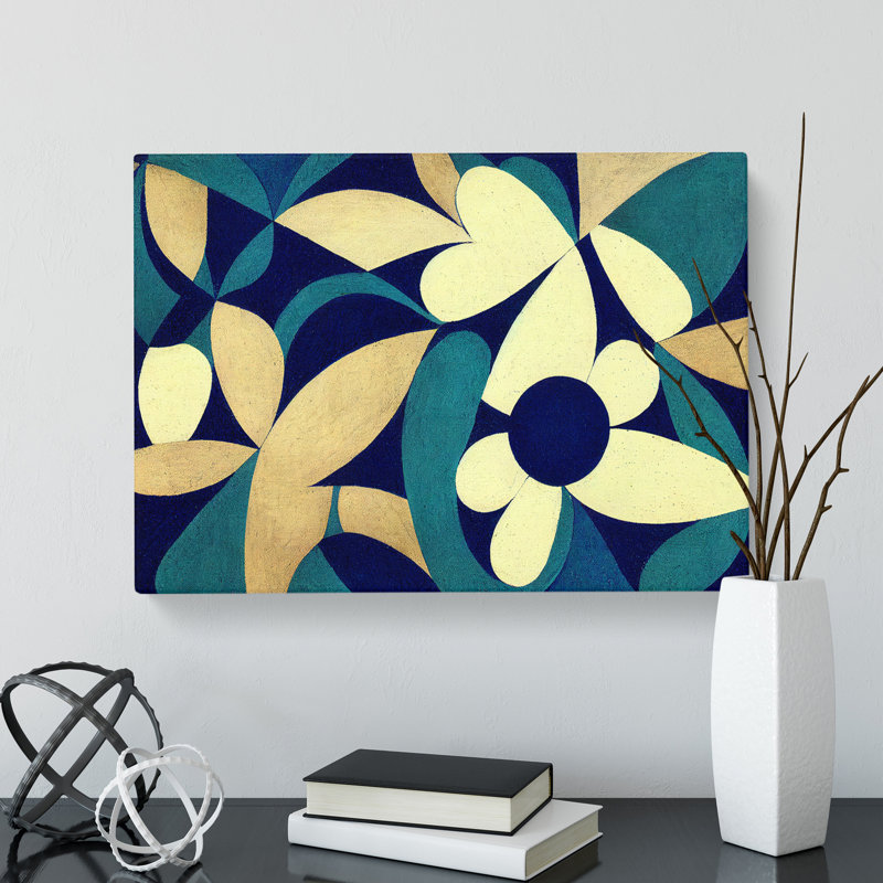Bluebell Flower Abstract Art - Wrapped Canvas, 40cm H x 60cm W x 3cm D
