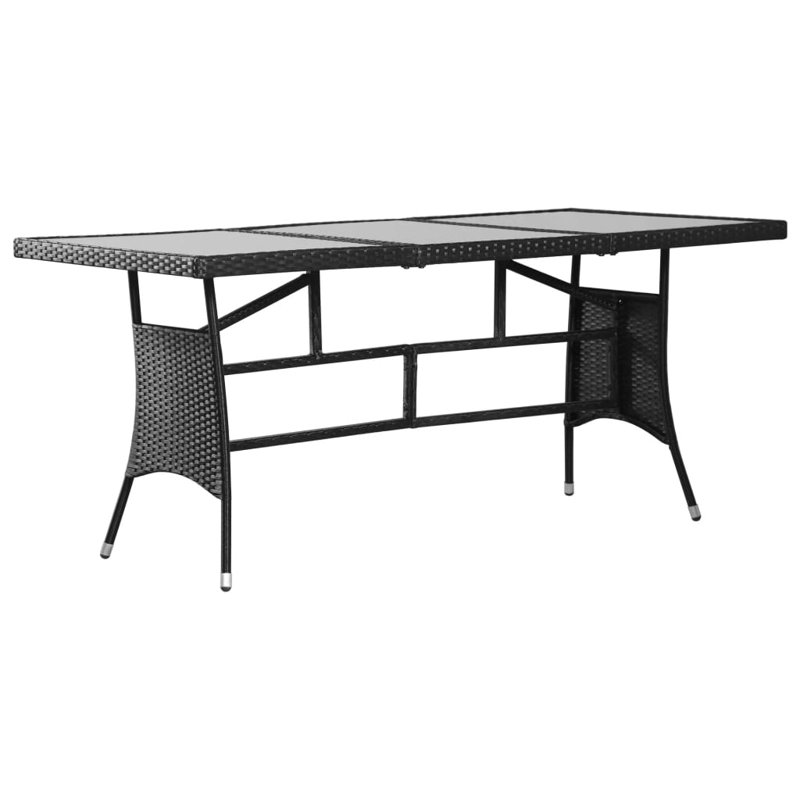 Garden Table 170X80x74 Cm Poly Rattan, Clear, Black