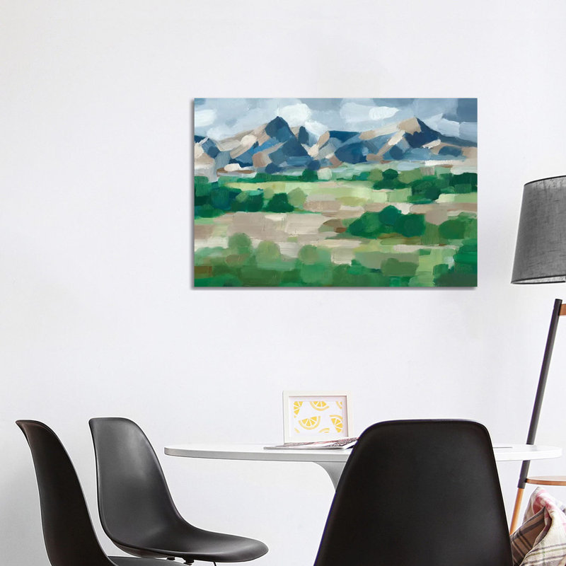 «Blue Ridge Valley II» par Ethan Harper - reproduction d'art, H 26 po x l 40 po x 1,5 po, Toile tendue, Pas de tapis