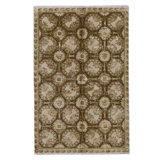 Hand Knotted Area Rug in Nutmeg And Cream
