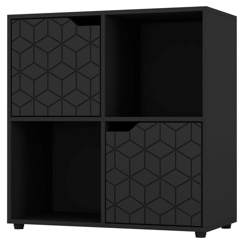 Berno 61cm H x 60cm W Cube Bookcase, Black