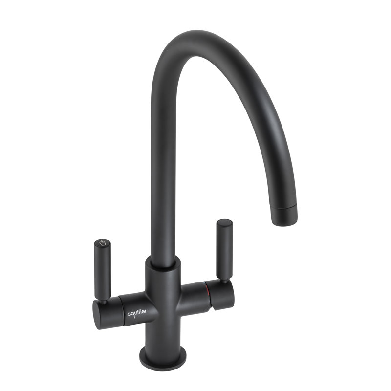 Globe Aquifier Twin Lever Water Filter Monobloc Tap, Matte Black