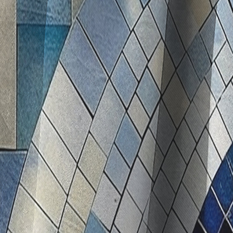 Blue Gold Constructing Blue Realms IV - Rideau Shapes - Rideau abstrait occultant - 1 panneaux, L 52 po x L 84 po