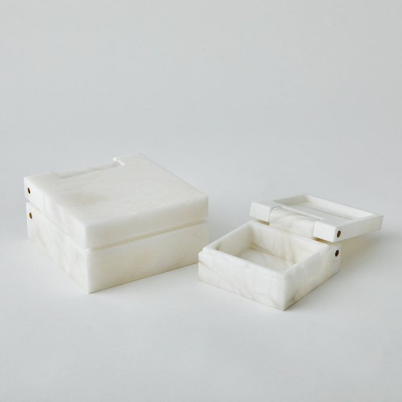 Handmade Stoneware Decorative Box, 3.5" H x 7" W x 7" D
