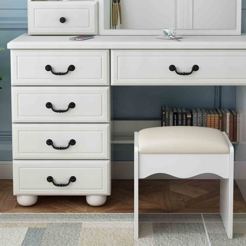Daise Vanity Desk with Mirror and Lights for Makeup Vanity Mirror with Lights and Table Set