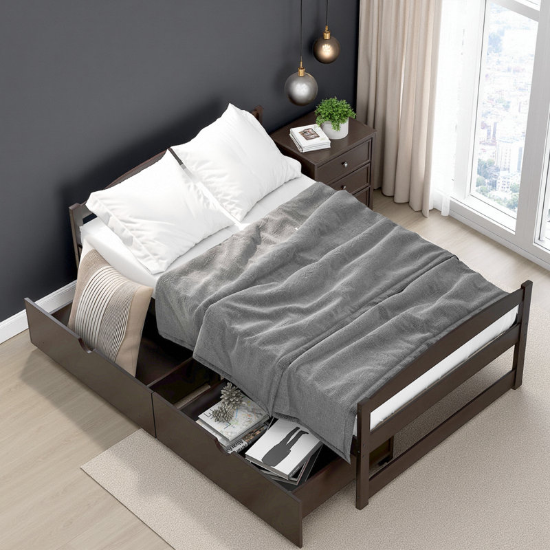 Slat Storage Bed, Espresso