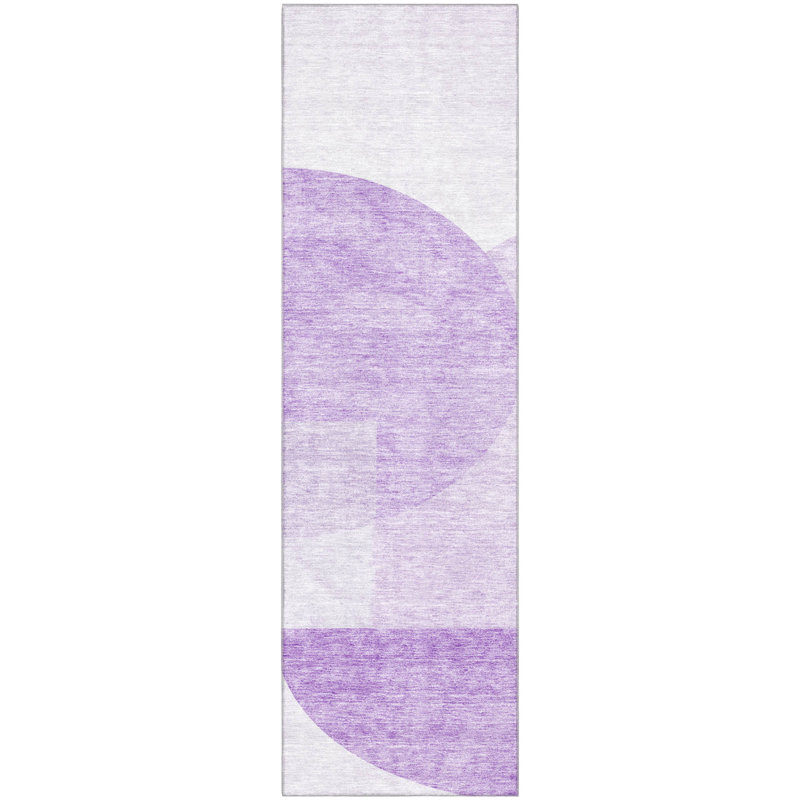Tapis mauve de qualité supérieure lavable à la machine Prisco, Tapis de couloir 2 pi 3 po x 7 pi 6 po