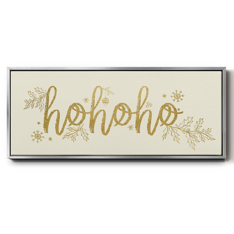 Toile encadrée dorée HOHOHO, H 20 po x l 50 po