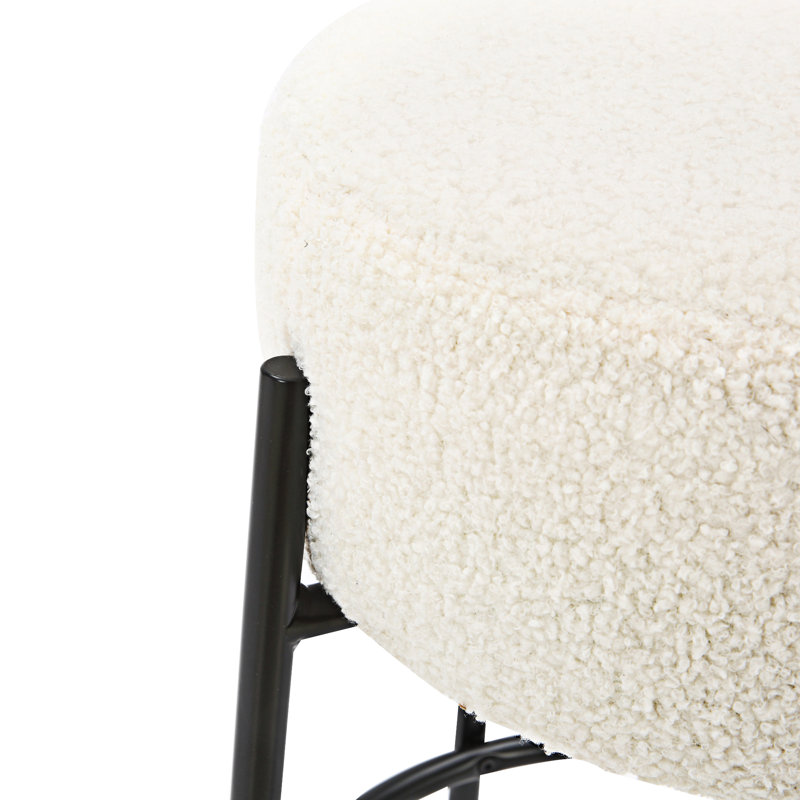 Tabouret , Tabouret de bar (siège d'une hauteur de 29 po), Polyester blanc / cadre noir mat, 4