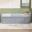 Lit de jour pleine grandeur avec lit gigogne simple et tiroirs, pleine grandeur, gris-250249847
