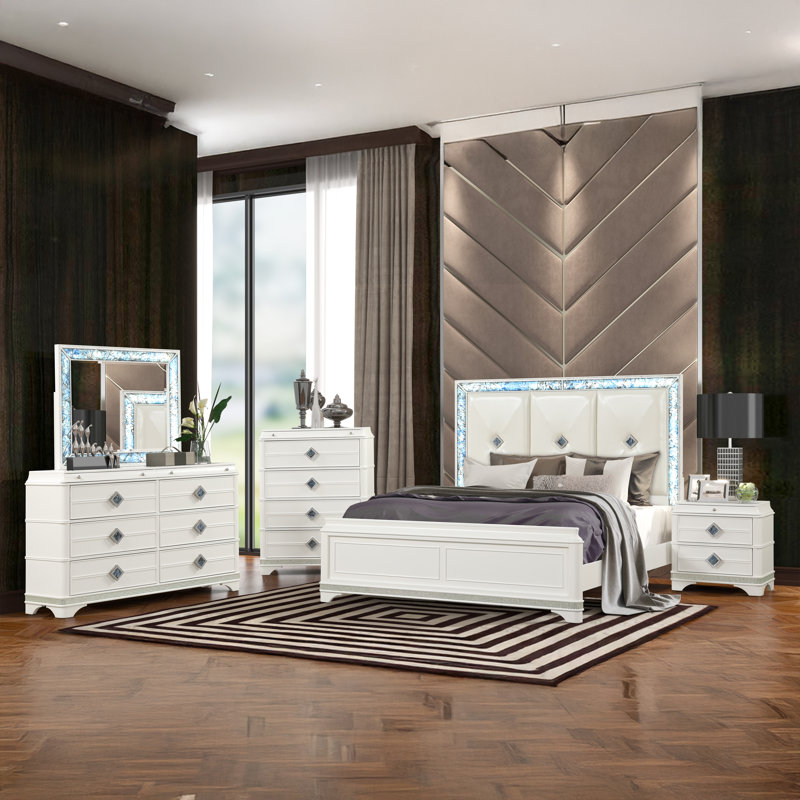 Ensemble de chambre à coucher 5 pièces Marijela, Grand