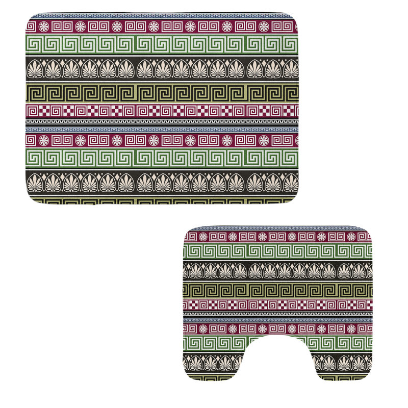  Multicolore tapis de salle de bain grec 2 pièces