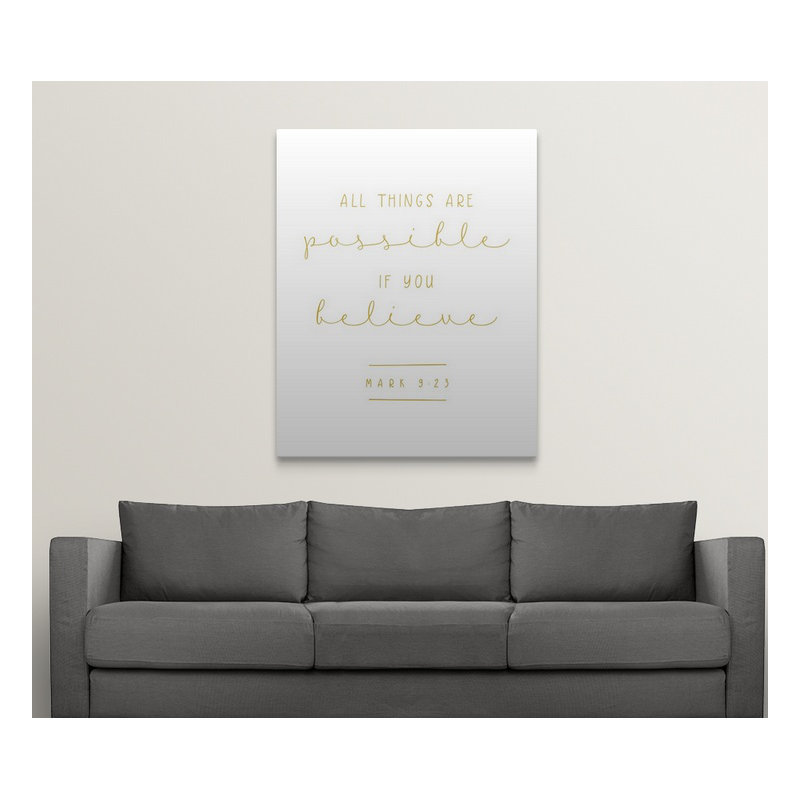 « mark 9:23-scripture art », art textuel, Toile, H 20 po x l 16 po x P 1,5 po