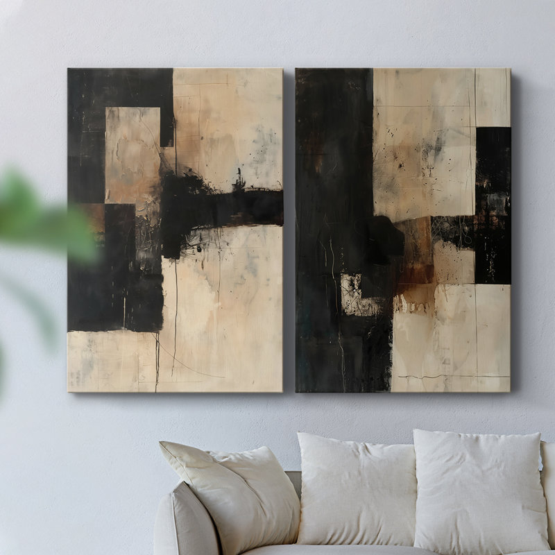 ABSTRACT Series CCGLXI - Toile tendue avec châssis de qualité supérieure - Prêt à être accroché, H 27 po x l 36 po