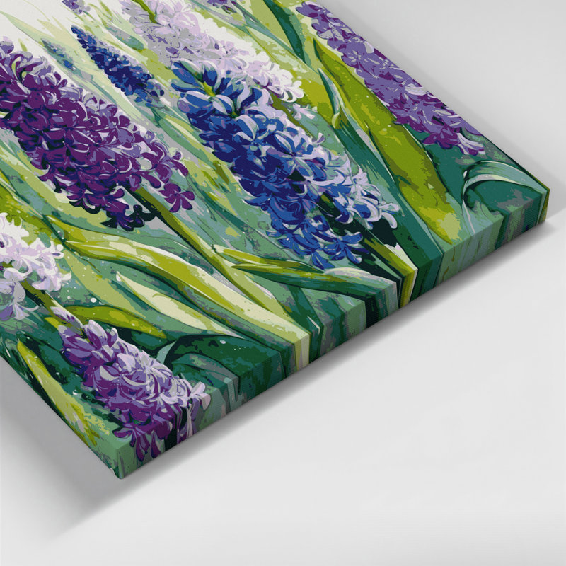 «Botanical Hyacinths», art mural sur toile bleue, H 12 po x l 12 po