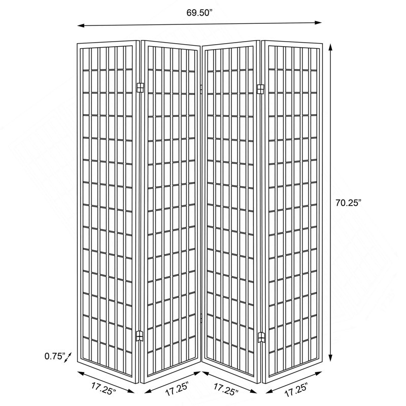 Paravent pliable 4 panneaux Sartre, Blanc